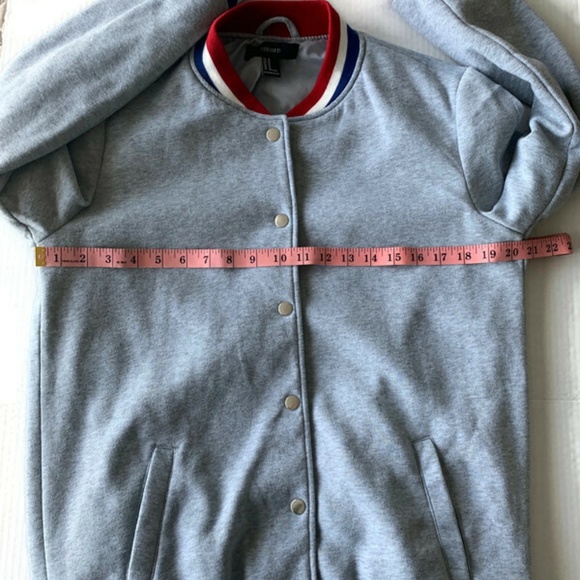 Forever 21 Heathered Gray Varsity Jacket Sz.Medium - Picture 3 of 12